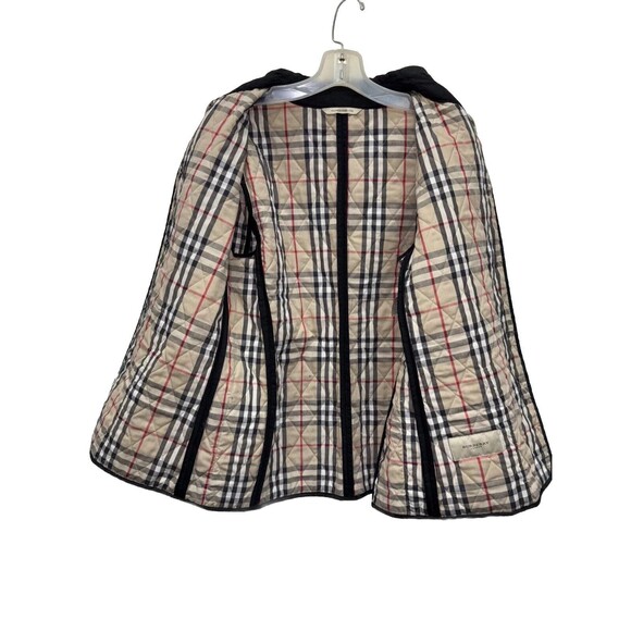Burberry London Quilted Jacket Coat Nova Check Diamond Women M Snaps Pockets - Picture 11 of 11